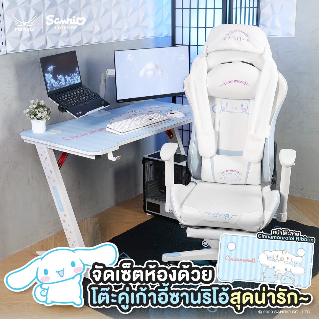 เก้าอี้เกมมิ่ง TENGUGAMINGGEARS รุ่น SANRIO KUROMI (CH-KR-PPL) SIZE-L สีชมพูม่วง เบาะหนัง_8